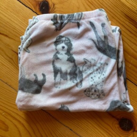 Pink Dog Print Fuzzy PJ pants - Picture 2 of 11